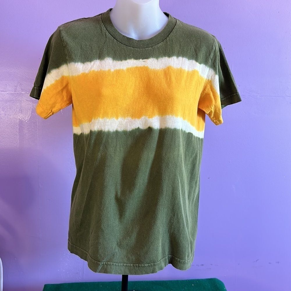 No Boundaries Kids Tie-Dye T-Shirt Green Yellow Short Sleeve Tee Size S